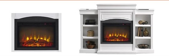 Heat Output of a Good White Electric Fireplace with Mantel and Shelves