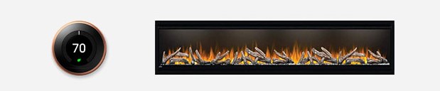 3. Thermostat in a thin electric fireplace