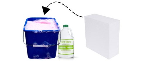How to clean styrofoam inside air conditioner - step 4 - soak the styrofoam