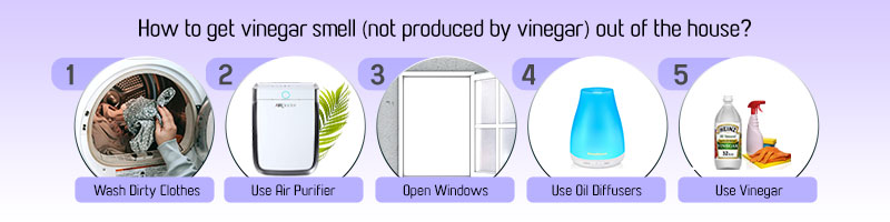 How to get vinegar smell (not produced by vinegar) out of the house?