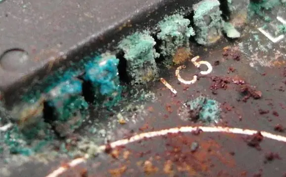 Corrosion in electronics due to evaporative cooler 