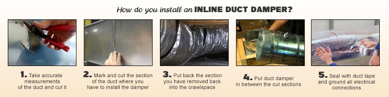 How do you install an inline duct damper?