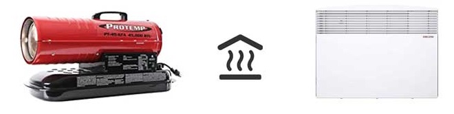 Torpedo heater vs Convection heater - Heating Method