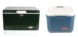 Range of Coleman cooler Sizes