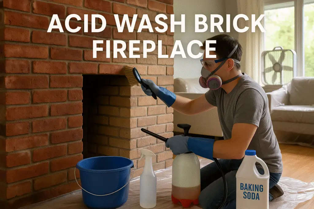 acid wash brick fireplace