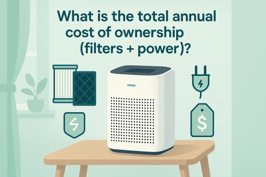 What is the total annual cost of ownership (filters + power)?