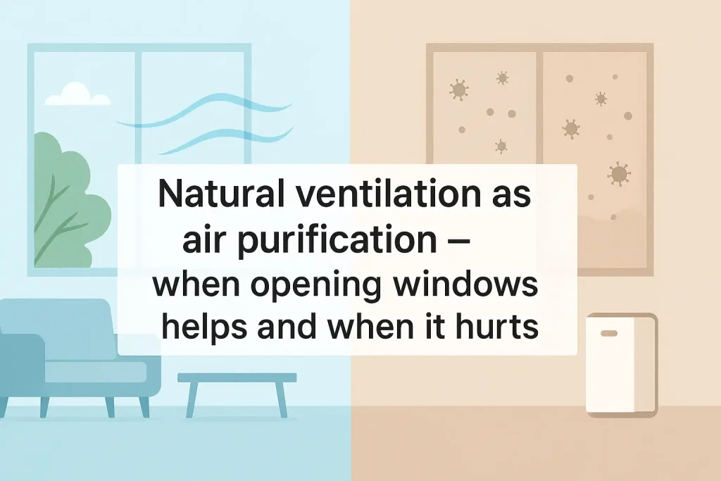 Natural ventilation as air purification - when opening windows helps and when it hurts